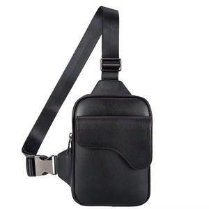 Brustbeutel Core – Leder Crossbody Tasche Schwarz