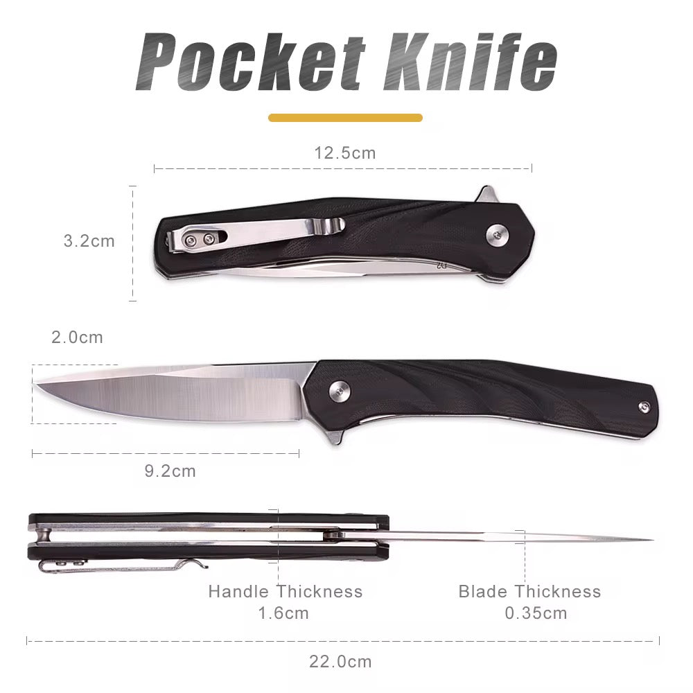 GM-Strantz Hawk D2 Klappmesser – G10 Griff mit Kugellager für EDC & Outdoor