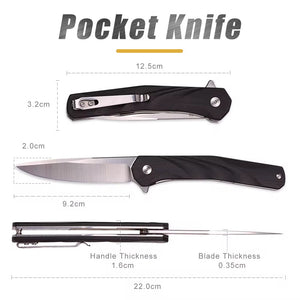 GM-Strantz Hawk D2 Klappmesser – G10 Griff mit Kugellager für EDC & Outdoor