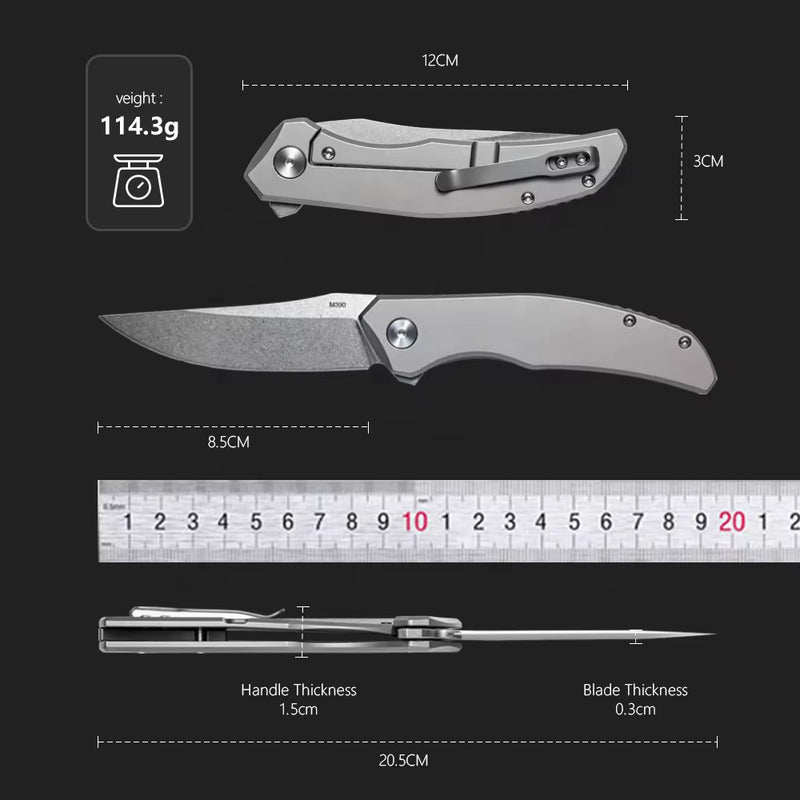 GM-Strantz Helix M390 Klappmesser – Titan & Hochleistungsstahl für präzise Schnitte