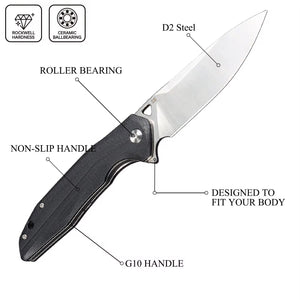 GM-Strantz Hunter D2 Klappmesser – G10 Griff für Outdoor & EDC