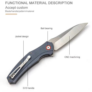 GM-Strantz Striker D2 Klappmesser – G10 Griff mit Kugellager für EDC & Outdoor