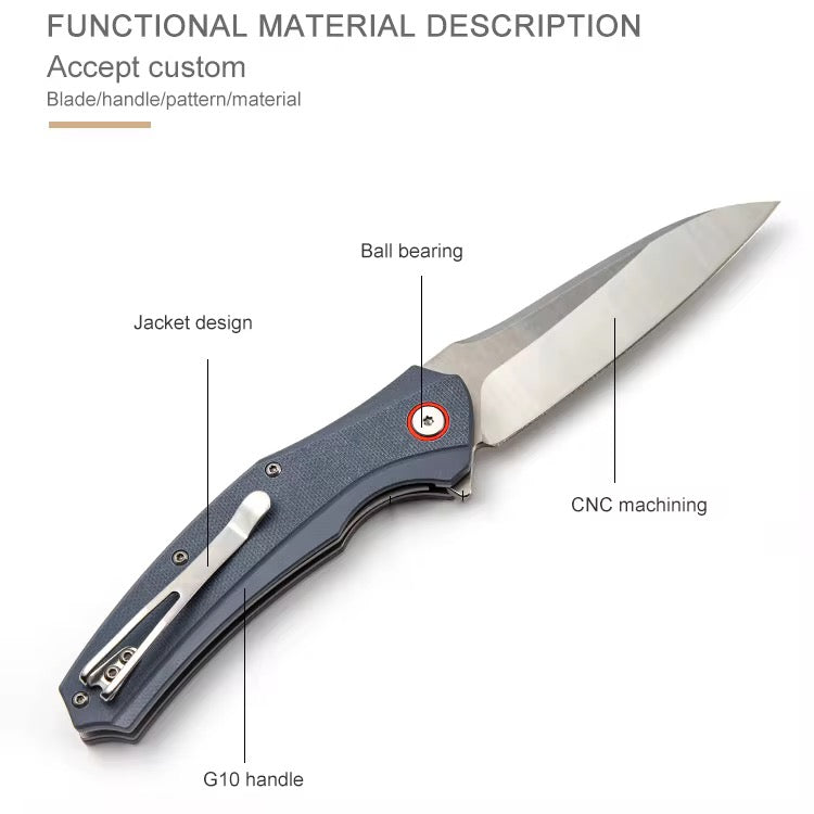 GM-Strantz Striker D2 Klappmesser – G10 Griff mit Kugellager für EDC & Outdoor