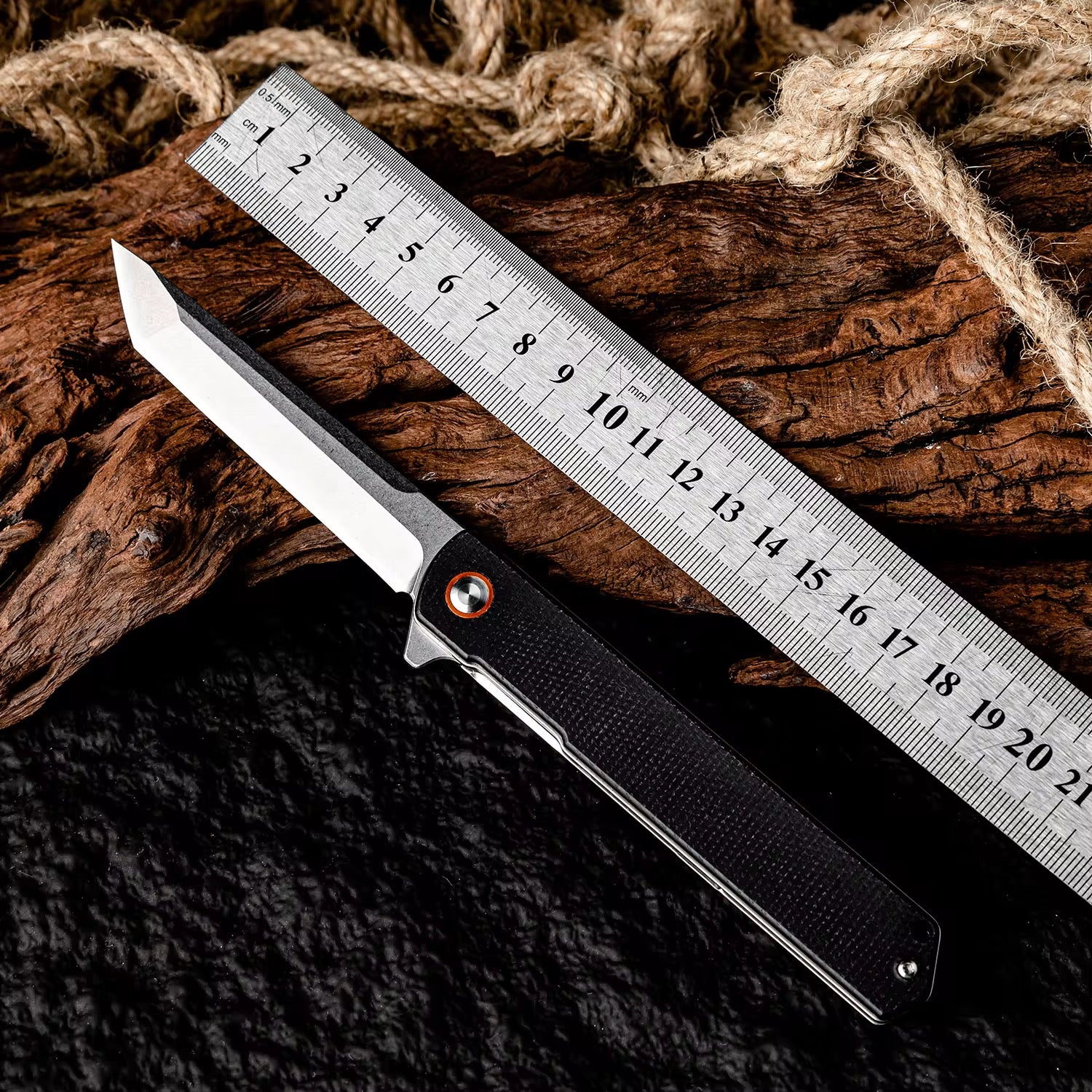 GM-Strantz Viper Black Edition D2 Klappmesser – Micarta Griff für EDC & Outdoor