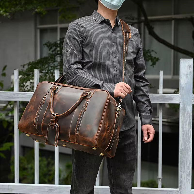 Leder Weekender Vienna – Vintage Reisetasche aus Echtleder mit großem Stauraum