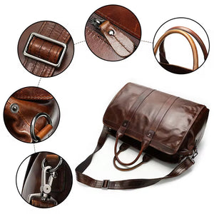 Leder Weekender London – Wasserabweisende Reisetasche für Business & Reisen