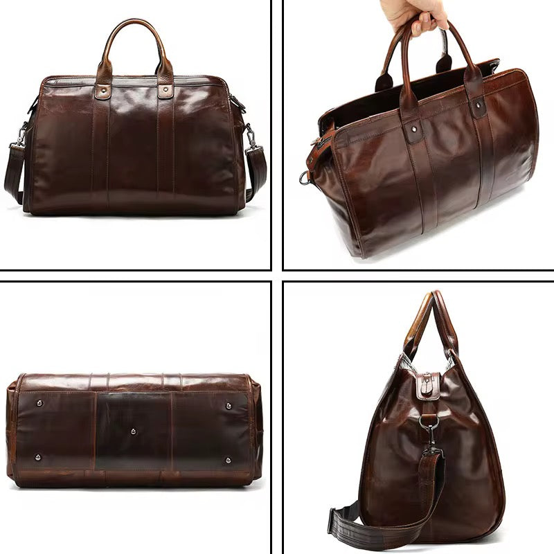 Leder Weekender London – Wasserabweisende Reisetasche für Business & Reisen