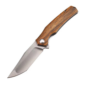 GM-Strantz Apex D2 – Klappmesser mit Satin-Klinge & Holzgriff für EDC & Outdoor