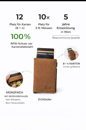 Leder Geldbörse Vienna Slim – RFID Schutz & kompaktes Design